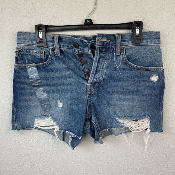 NWOT We The Free Distressed Button Fly Shorts Size 26 - Picture 1 of 5
